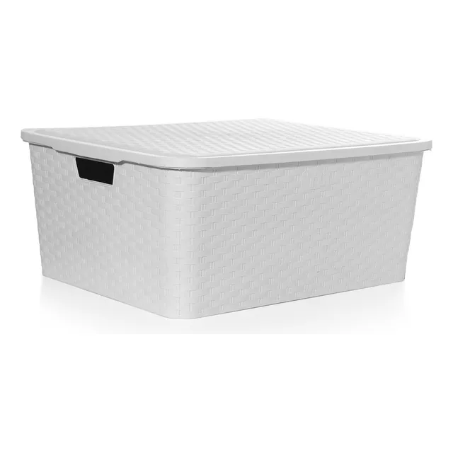 Caja Organizadora Simil Rattan Grande Xl Pack X 4 Premium