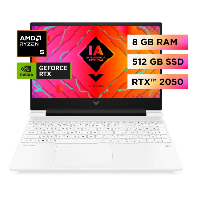 Notebook HP Victus 15-fb2028la AMD Ryzen 5 8GB RAM NVIDIA GeForce RTX 2050 512GB SSD 15.6"