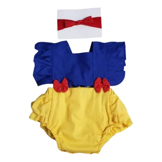 Romper Com Tiara Infantil Body Feminina Roupa De Bebê Lindo