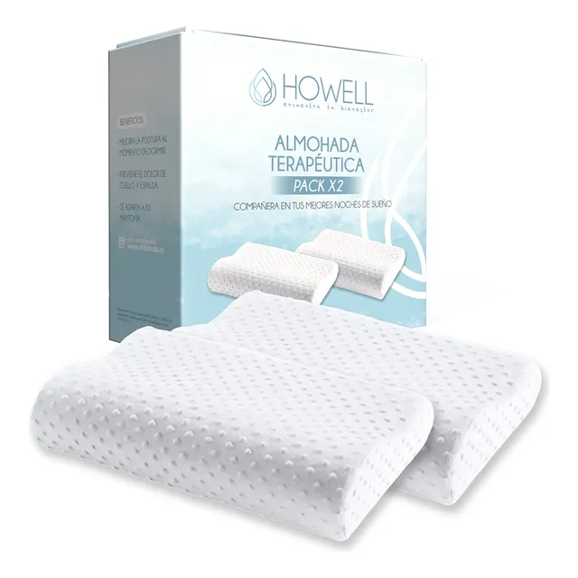 Pack X2 Almohada Memory Cervical Ortopédica Con Memoria