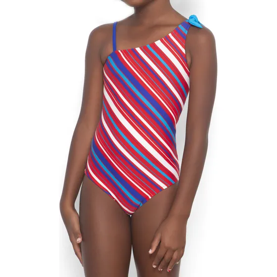 Traje De Baño Entero Asimetrico Color Lines Swim