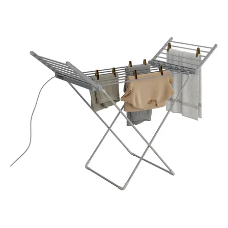 Varal Elétrico de Chão Fino Inox Toalheiro Aquecido 110V Alumínio 140cm FINO INO