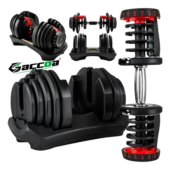 Mancuerna Dumbbell Ajustable Automatica Gym Discos 2.5-24kg Gac-101250 Gaccoa