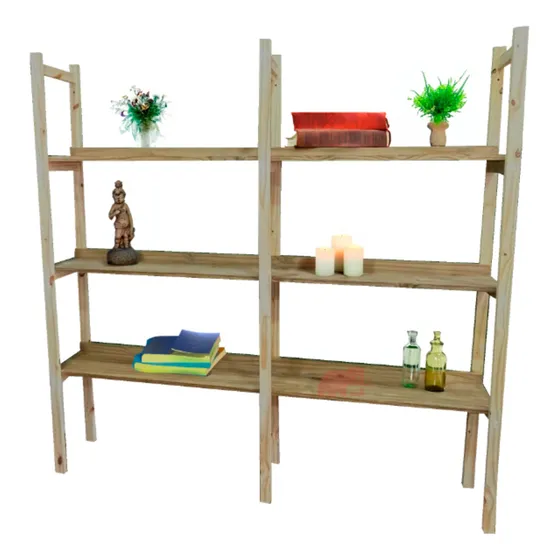 Modular Madera Organizador Maciza 180x180cm Libreria Hogar