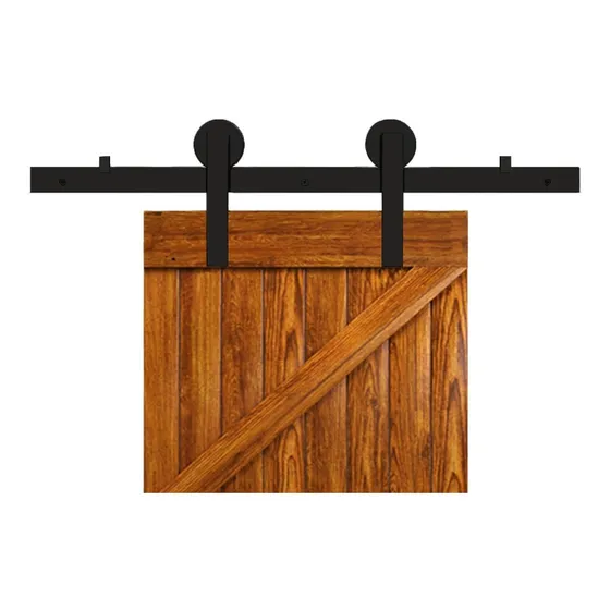 Kit Trilho Porta De Correr Roldana Aparente Preto Até 100kg