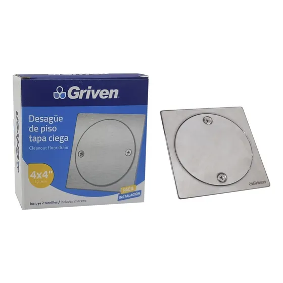 Rejilla Desague Centro Piso Tapa Ciega 4x4 Griven 
