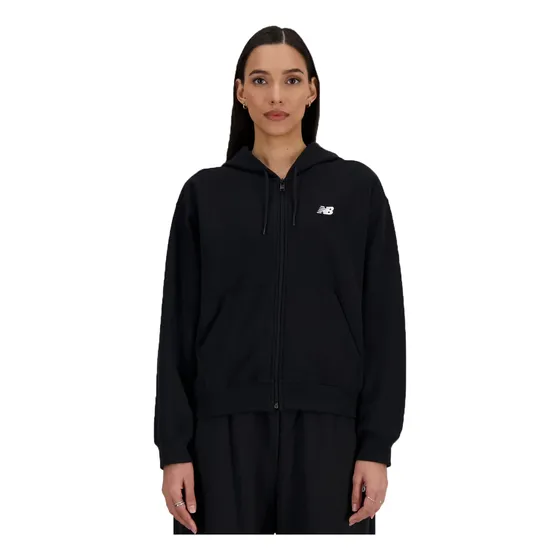 Campera New Balance Lifestyle Mujer French Terry Negro Cli