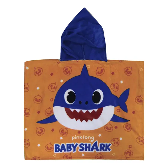 Bata Poncho Infantil Baby Shark 100% Algodón 60 X 60 Cm