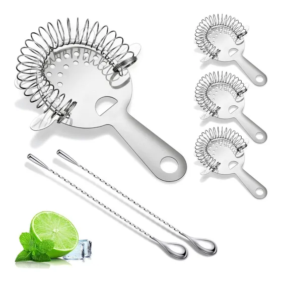 6 Dor Acero Inoxidable 4 Punta Coctel 11.8 Espiral Larga