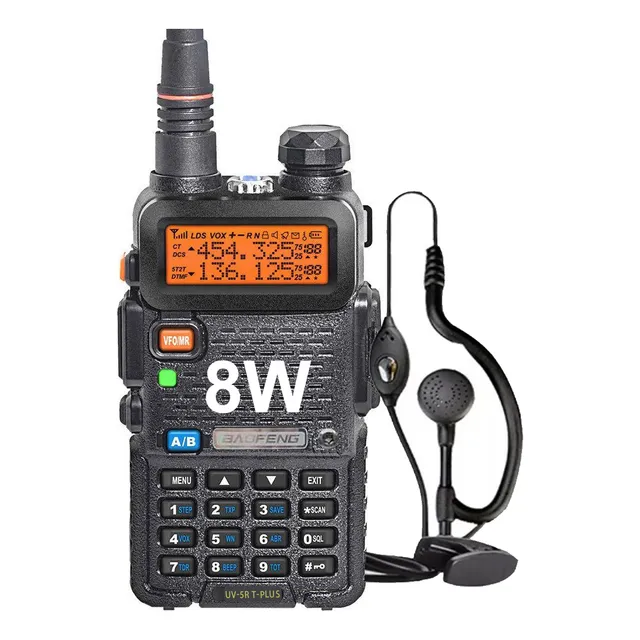 Handy Baofeng Uv5r 8w Bibanda Radio Walkie Talkie Vhf Uhf Auricular Manos Libres Color Negro Tipo De Frecuencia Uhf/vhf