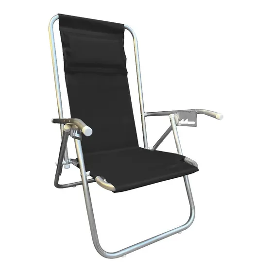 Reposera Aluminio Reforzada 5 Pos Almohada Tubogar 100kg
