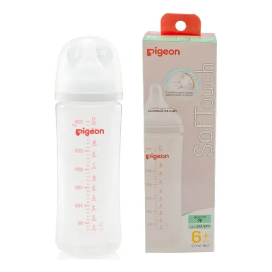 Biberón Softouch Pigeon Pp 330 Ml Color Blanco