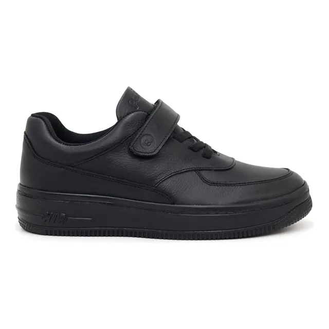 Zapatilla De Cuero Escolar Pariss Ja24-cg818 Negro