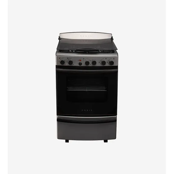 Cocina Orbis 978ac4 Gas Acero Encendido Termostato Y Tapa Color Plateado