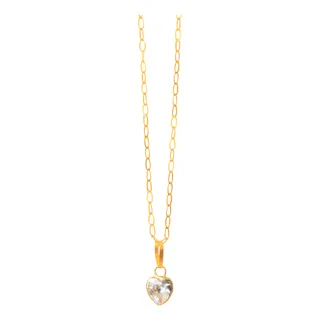 Cordão Feminino Bailarina Ouro 18k 750 45cm Com Coração Cordão Feminino Bailarina Ouro 18k 750 45cm Com Coração