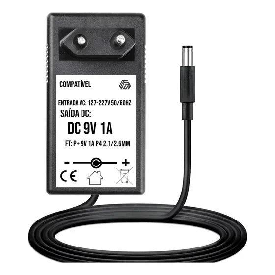 Fonte Para Pedal Pedaleira Mooer Dc- 9v 1a Compatível