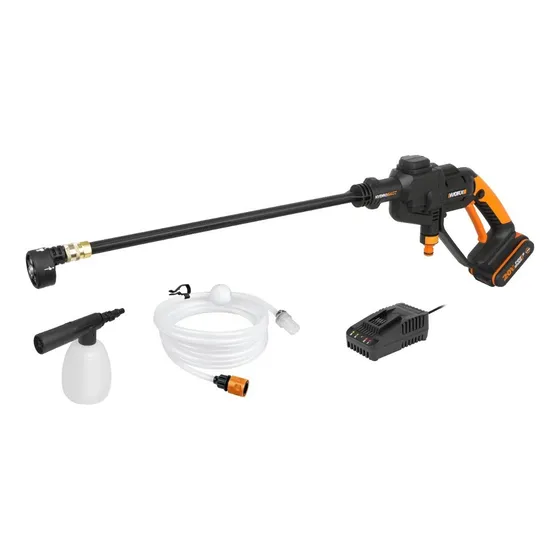 Hidrolavadora A Batería 20v 22bares + Dispensador Worx Color Negro
