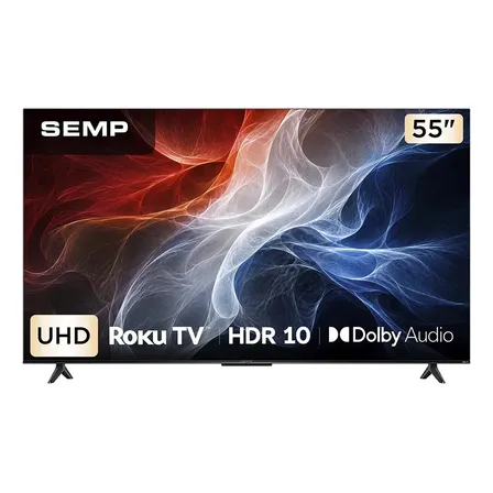 Smart Tv Semp 55 Polegadas Led 4k S62r Roku Tv Wi-Fi Hdr10 Dolby Audio Brilho Até 270 Nits 55s62r