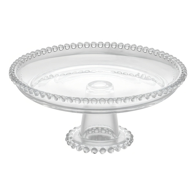 Prato Para Doces 20x9cm Com Pé Em Cristal Pearl Wolff Prato Para Doces 20x9cm Com Pé Em Cristal Pearl Wolff