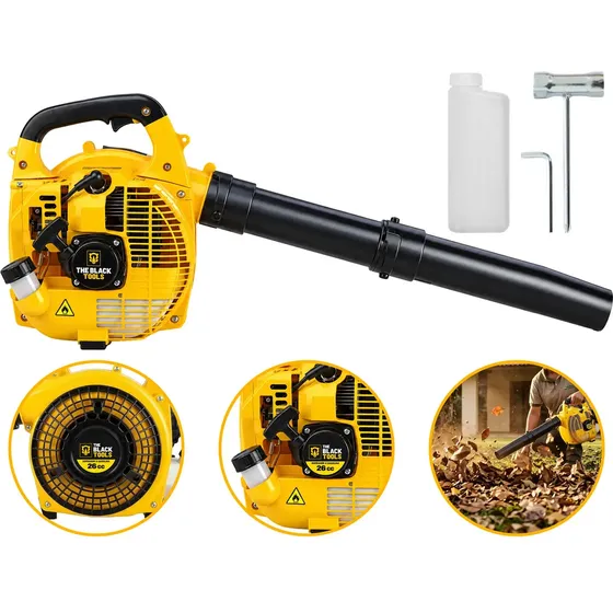 Soprador de Folhas Lateral TBNT10 2T 26cc 0,90Hp The Black Tools Cor Amarelo Profissional a Gasolina 2 Tempos