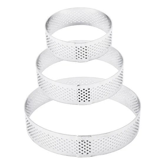 Pack 3 Moldes Aro Molde Microperforado Anillo Reposteria Color Plateado