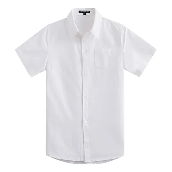 Camisa Cuello Corbata Unisex Manga Corta Unisex Niño Blanc