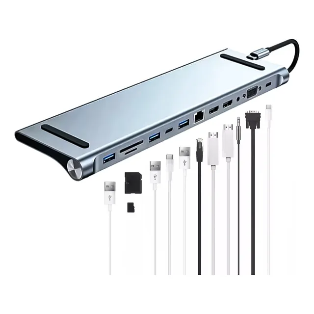 Hub Usb Tipo C 12 En 1 Docking Station Notebook Multipuerto 