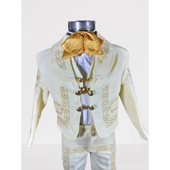 Traje Charro Beige Talla 8,10,12 ,sombrero, Camisa, Moño
