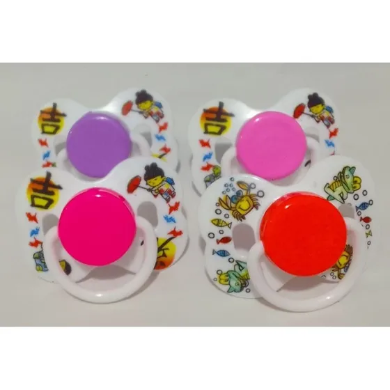 Kit Com 10 Chupeta Bico Redondo/ortodôntico (número 2) Silic