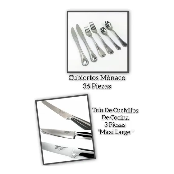 Juego De Cubiertos Rena Ware + Cuchillos De Cocina Renaware