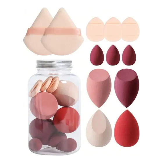 Esponja Maquillaje En Polvo 12 Pcs Beauty Blender Con Caja