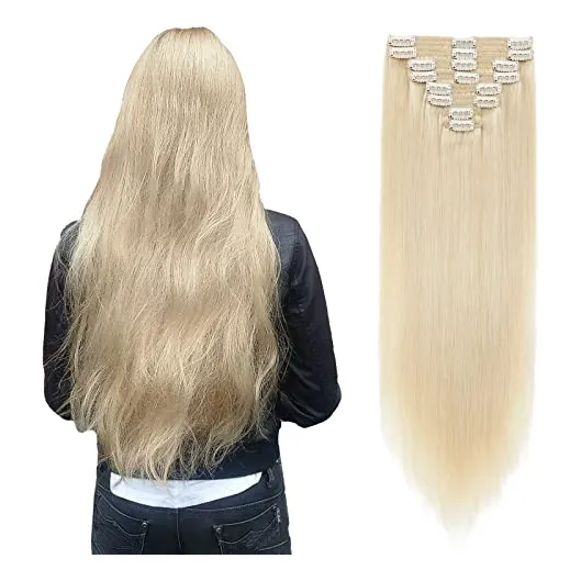 22 /22 Pulgada 160g Doble Clip De Trama En Remy 8l77h