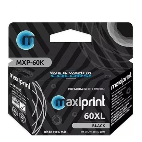 Cartucho Hp 60 Xl Negro Deskjet F4480 D2560 D2680 D2530