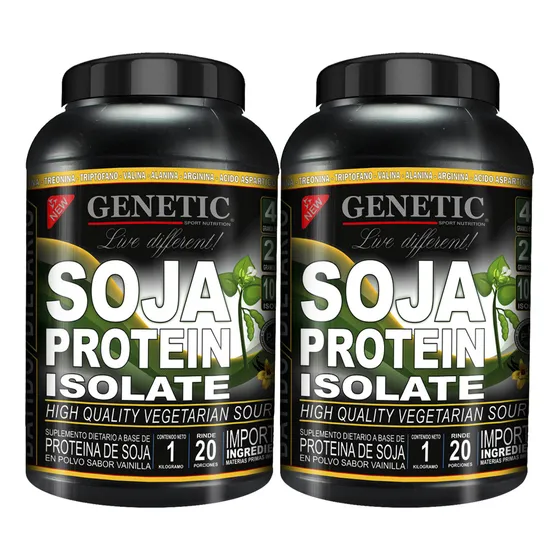 Aumento Masa Muscular Veganos Proteina De Soja 2 Kg Genetic Sabor Vainilla