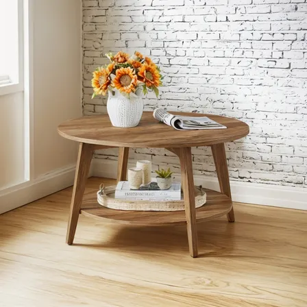 Mesa De Centro Madera Redonda Kolen