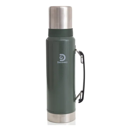 Termo Discovery De Acero Inoxidable 1.3 Litros Mate Camping Color Verde