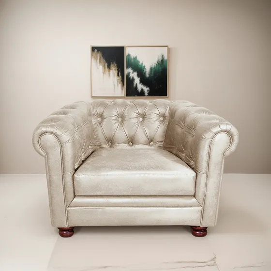 Sofa Florencia 1 Cuerpo Cuero Colorado - Latam Home