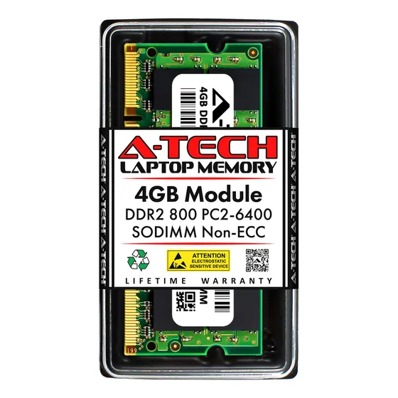 Actualización De Memoria Ram A-tech 4 Gb Ddr2 800 Mhz Sodimm