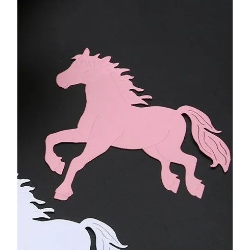 10 Caballos Goma Eva O Cartulina Decoración, Aplique
