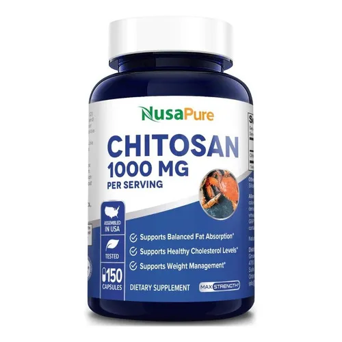 Suplemento De Pérdida De Peso De Quitosano 1000 Mg 150 Caps Sabor S/n