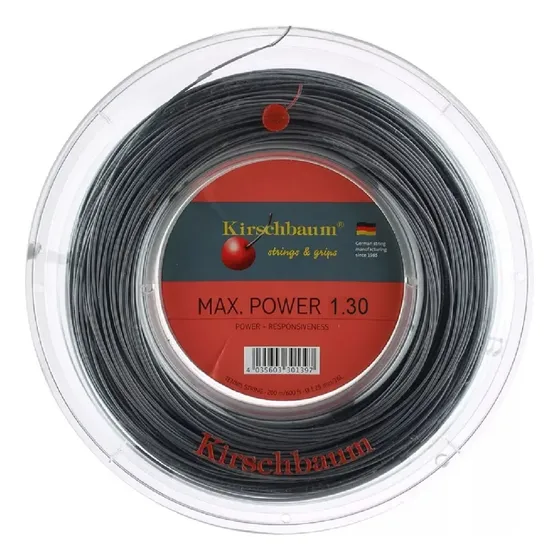 Rollo Cuerdas Kirschbaum Max Power 1.30 Color Gris Oscuro Espesor 1.3 Mm