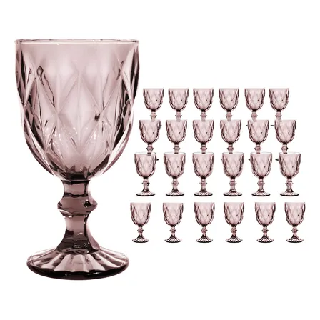 Copas Vidrio Vino Tinto Labrada Agua Cristal 245 Ml Vittori Púrpura/24 Piezas