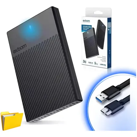 Hd Externo 500gb Portátil Usb 3.0 Para Notebook Ps4 Ps5 Xbox Preto