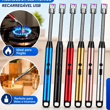 Kit 3 Acendedor Elétrico Recarregável Usb Para Fogão Plasma