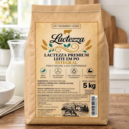Leite Em Pó Integral Lactezza 5kg Alto Rendimento