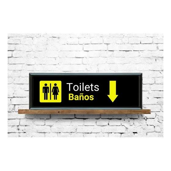 Cuadro Decorativo Aeropuerto Vintage Con Vidrio 10 X 40 Cm