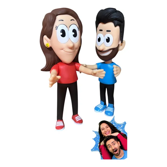 Bonecos Gashi Gabriel E Shirley Youtubers Em Vinil Macio