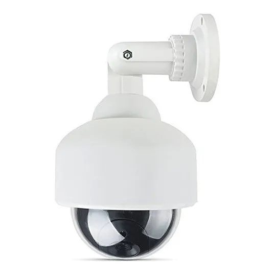 Dummy Camara Seguridad Falsa Domo 1 Luz Led Roja Alerta Pu