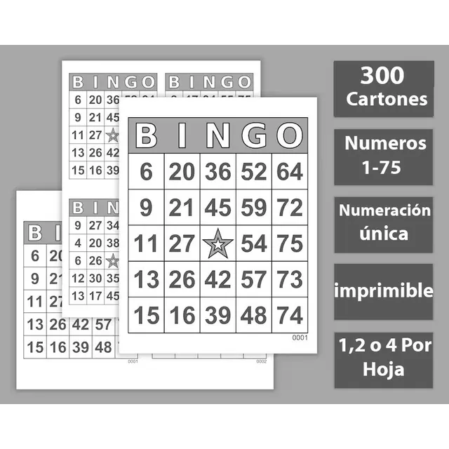 300 Tablas De Bingo En Pdf Imprimible Letra Grande Divertid