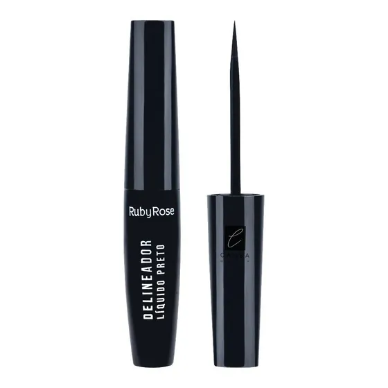 Delineador De Ojos Líquido Negro Clásico Ruby Rose Efecto Mate